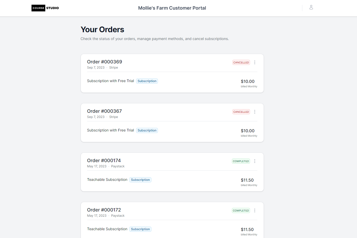 CheckoutJoy customer portal