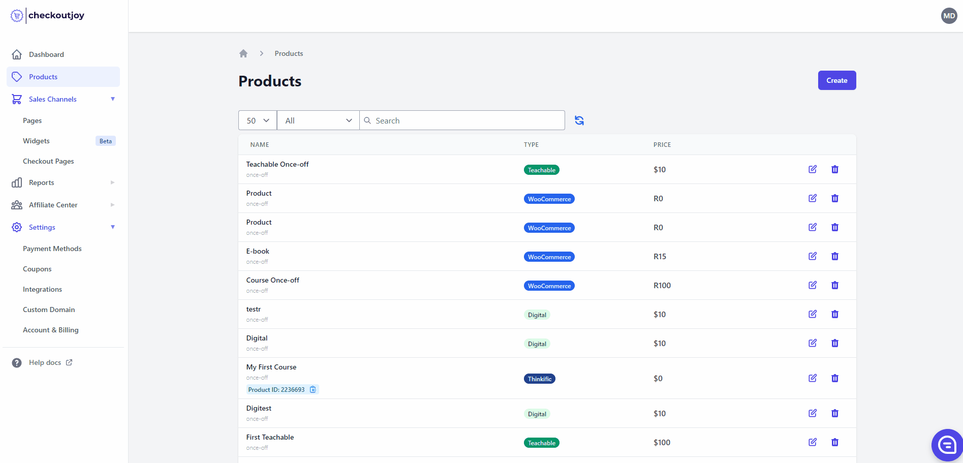 adding teachable product in CheckoutJoy