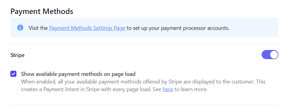 Delaying striope Payment Initiation 